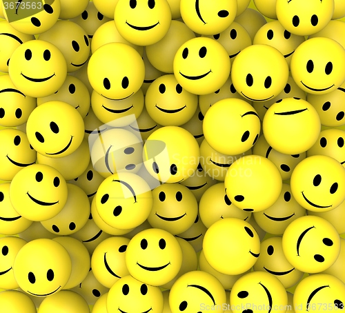 Image of Smileys Show Happy Cheerful Faces