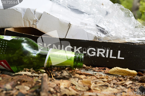 Image of Picknick litter lying on ground