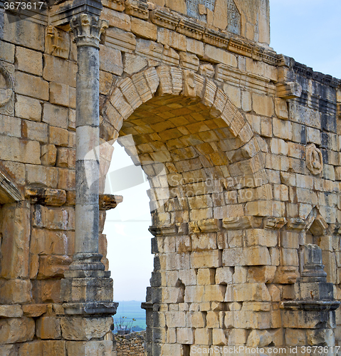 Image of volubilis in morocco africa the old roman deteriorated monument 