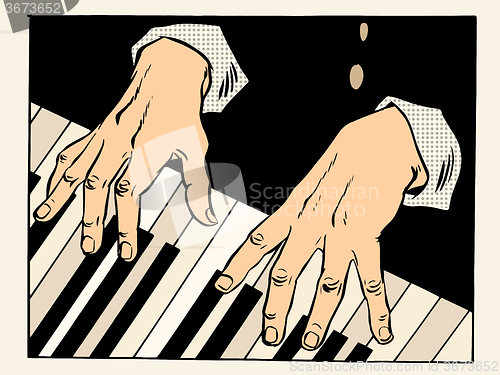 Image of piano keys pianist hands