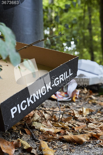 Image of Picknick litter lying on ground