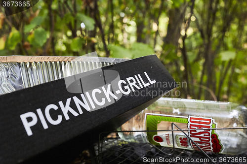 Image of Picknick litter lying on ground