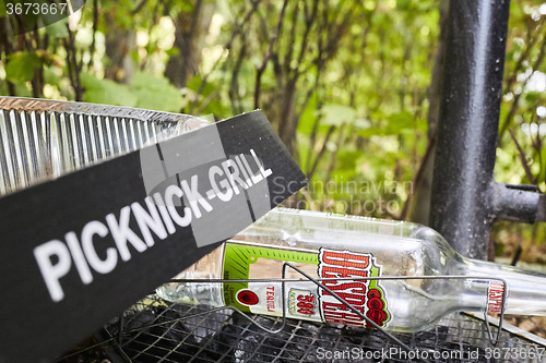 Image of Picknick litter lying on ground