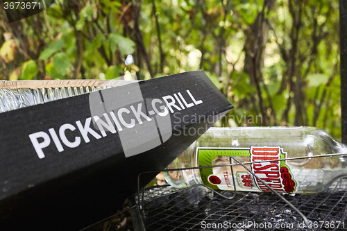 Image of Picknick litter lying on ground