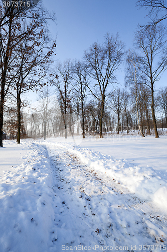 Image of   small road . winter.