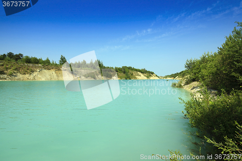 Image of artificial lake . Belarus