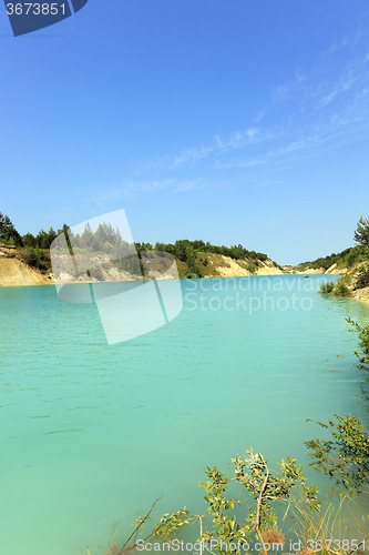 Image of artificial lake . Belarus