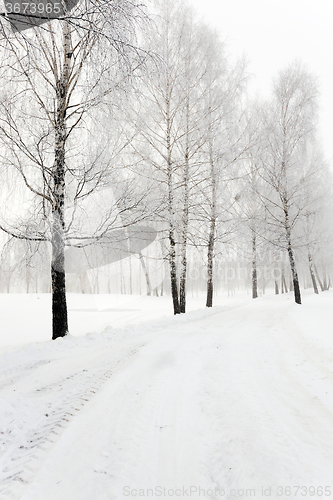 Image of winter road.  track.