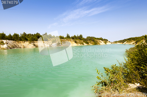 Image of artificial lake . Belarus