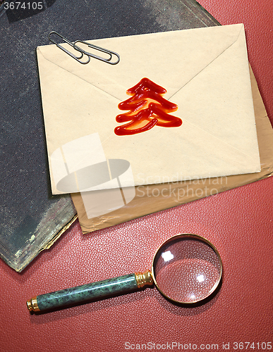 Image of Christmas message with red wax seal