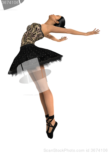 Image of Asian Ballerina on White