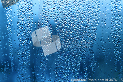 Image of Water drops on glass