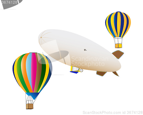 Image of balloons and airship