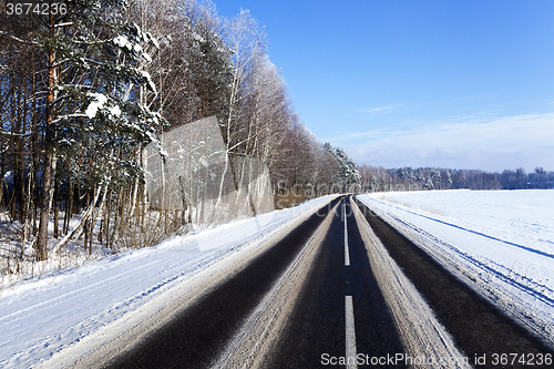 Image of winter road.  track.
