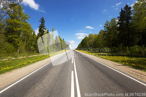 Image of asphalt road . spring