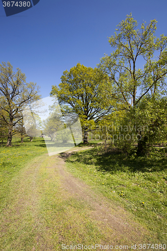 Image of Spring road.  countryside 