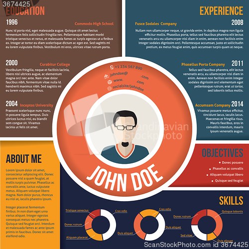 Image of Modern colorful areas cv resume template