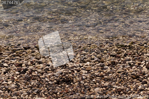 Image of   beach. close-up. Adriatic Sea