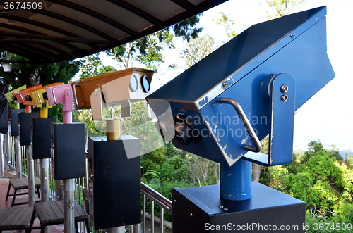 Image of Colorful telescope viewer at Penang Hills