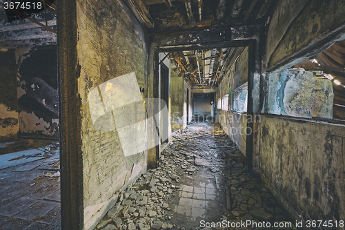 Image of Old abandoned ruin factory damage building