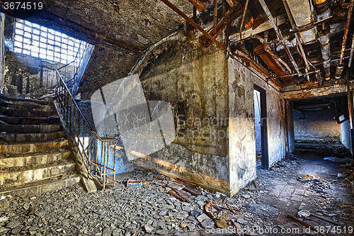 Image of Old abandoned ruin factory damage building