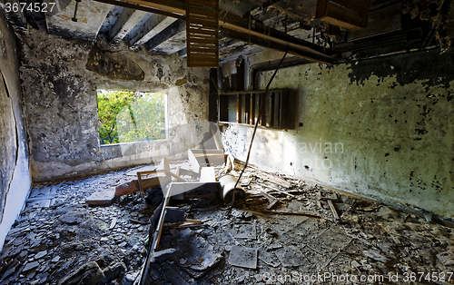 Image of Old abandoned ruin factory damage building