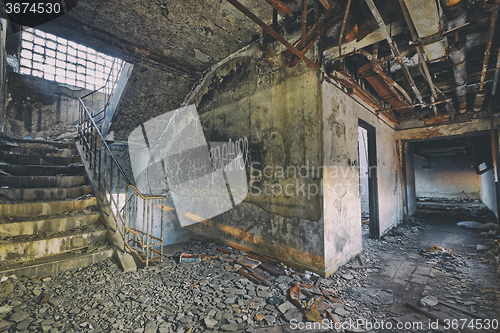 Image of Old abandoned ruin factory damage building