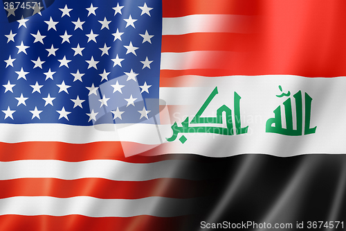 Image of USA and Iraq flag