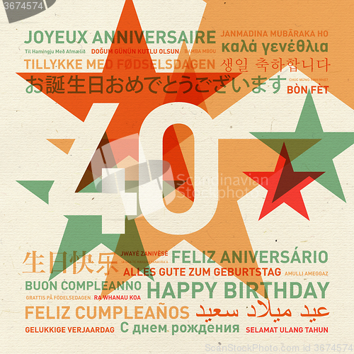 Image of 40th anniversary happy birthday card from the world