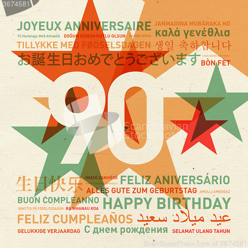 Image of 90th anniversary happy birthday card from the world