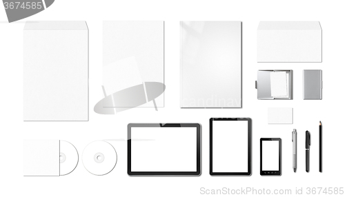 Image of Corporate branding mockup template, white background