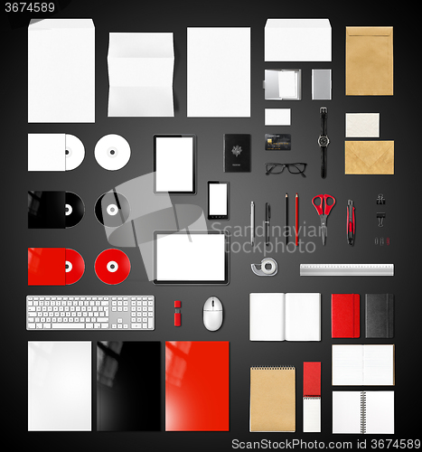 Image of Products branding mockup template, black background