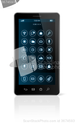 Image of Smartphone with icons interface