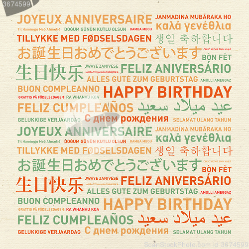 Image of Happy birthday vintage card from the world