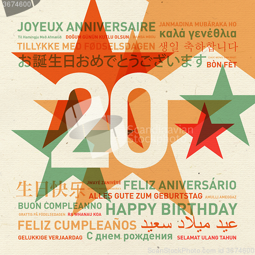 Image of 20th anniversary happy birthday card from the world