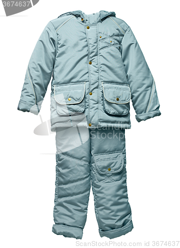 Image of Childs gray winter jacket and pants with hood