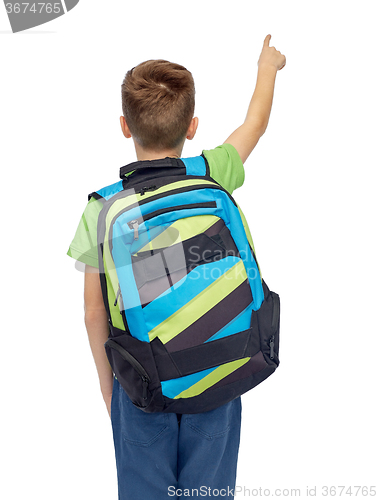 Image of happy student boy with school bag