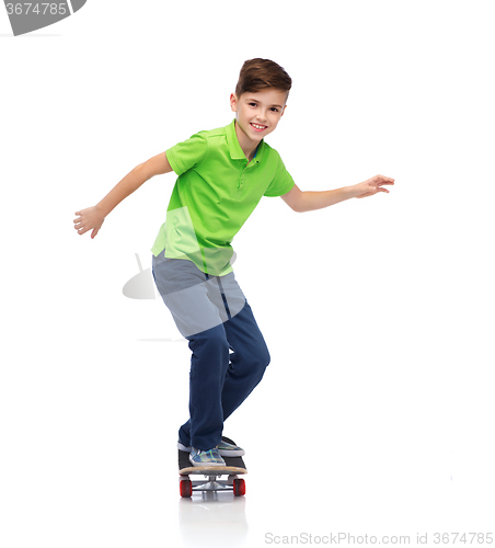 Image of happy boy with skateboard