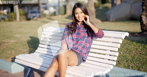Image of Beautiful Woman At The Park