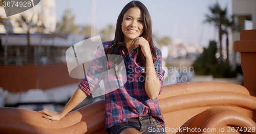 Image of Happy Woman On The Street