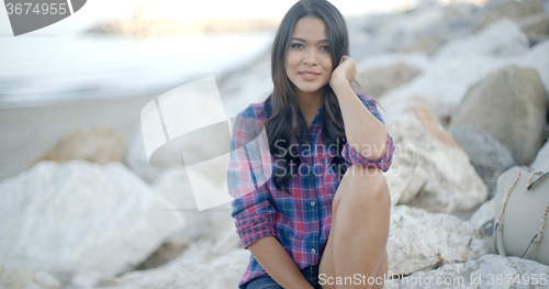 Image of Woman Relaxing In Summer Day