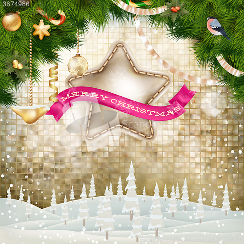 Image of Christmas greeting card. EPS 10
