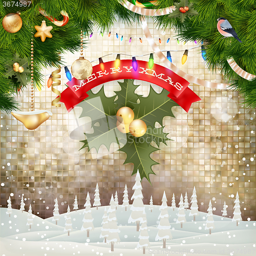 Image of Christmas greeting card. EPS 10
