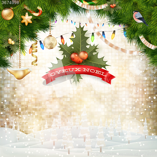 Image of Christmas greeting card. EPS 10