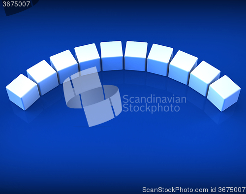 Image of Ten Blank Dice Shows Copyspace For 10 Letter Word