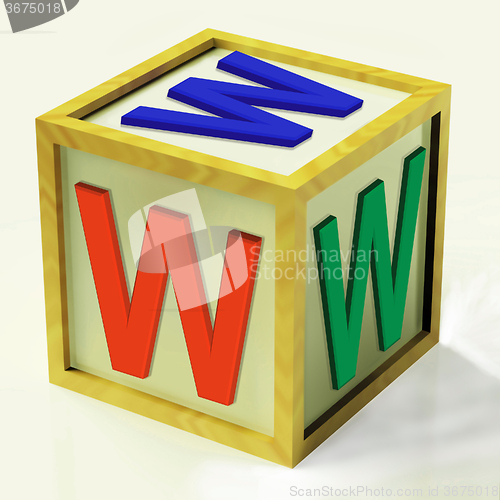 Image of WWW Block Shows Internet Online And Webpage