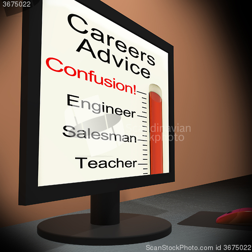 Image of Careers Advice On Monitor Showing Guidance