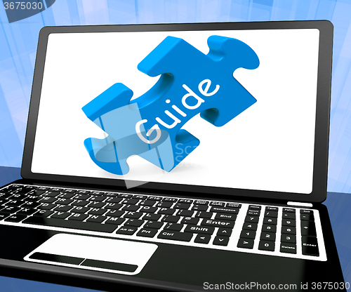 Image of Guide Laptop Shows Assistance Instructions Or Guidance