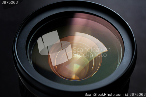 Image of close up of camera lens