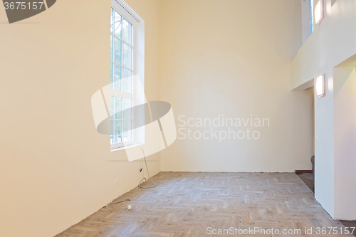 Image of Unfinished construction interior of living room 